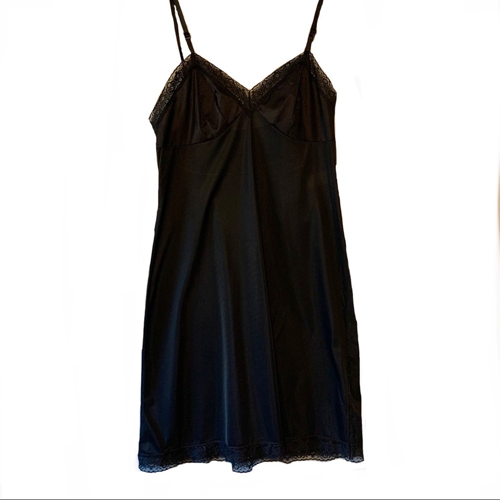 vintage vanity fair black slip dress